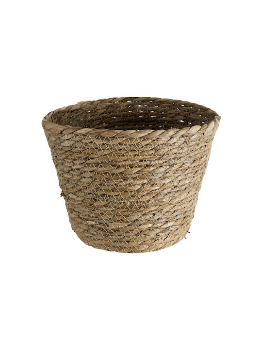 GloboStar Patmos Planter Rattan Brown with Stand 20x20x15cm.