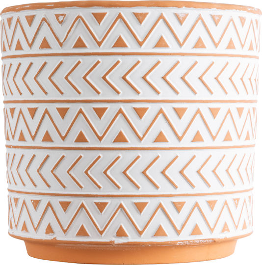GloboStar Ghiveci Ceramică Alb 17.5x17.5x16.5εκ.