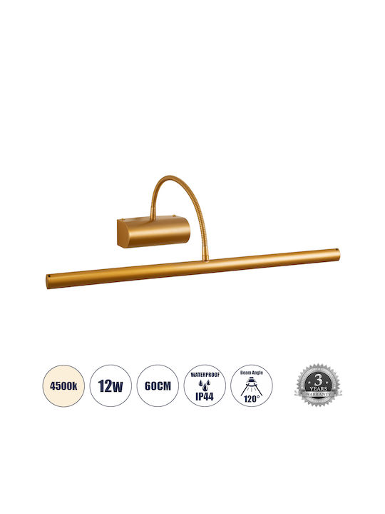 GloboStar Trois Modern Lamp Bathroom with Integrated LED and Natural White Light Copper 60x18cm