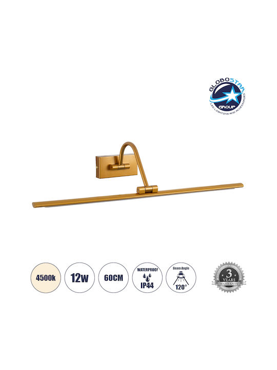 GloboStar Mira Modern Lamp Bathroom with Integrated LED and Natural White Light Copper 60x13cm