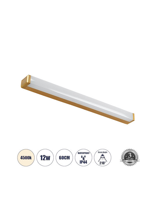 GloboStar Renata Modern Lamp Bathroom with Integrated LED and Natural White Light Copper 60x5.5cm