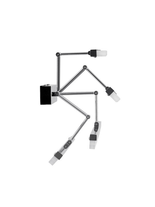 GloboStar Mara Modern Wandleuchte mit Integrierte LED und Natürliches Weiß Licht Silber 60x13cm