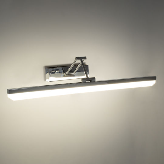 GloboStar Mara Modern Lampa De Perete Tablou Cu LED Integrat Și Lumină Alb Natural Argintie 60x13cm
