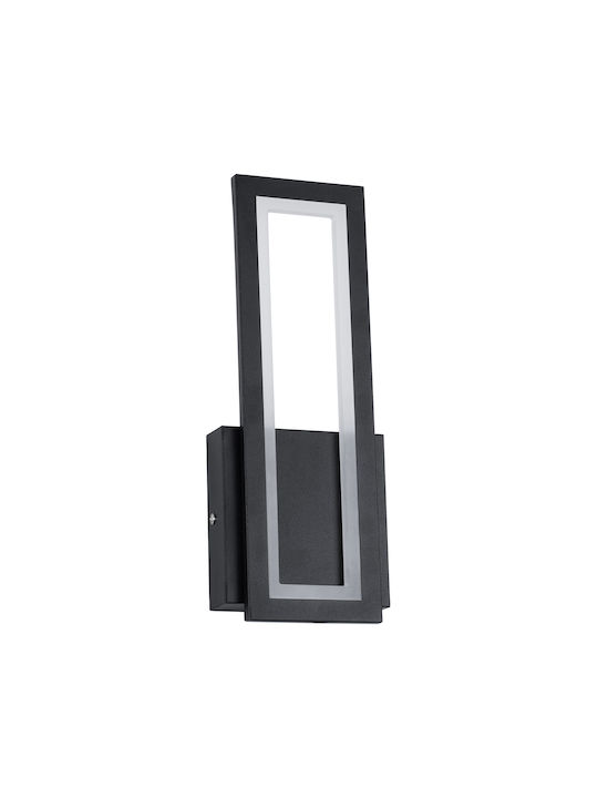 GloboStar Tiara Modern Lamp Wall with Integrated LED and Adjustable White Light Black 32x32cm