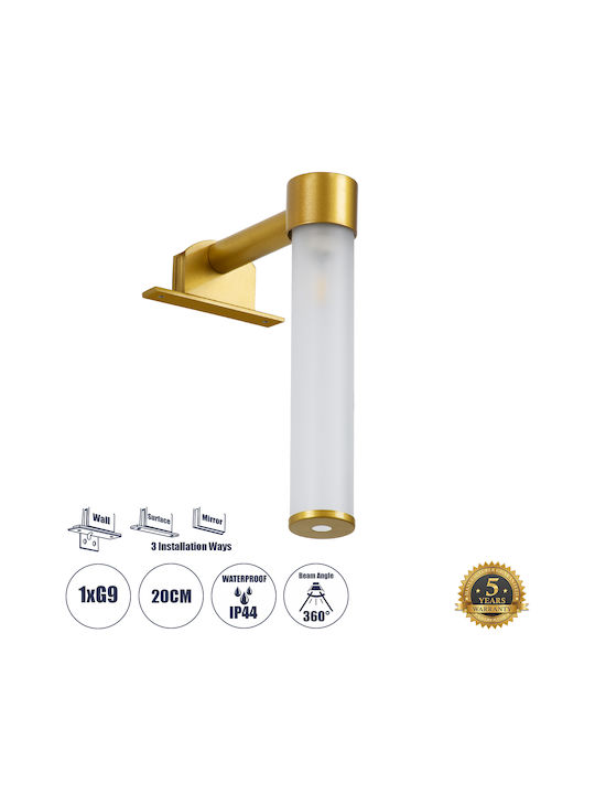 GloboStar Elsa Modern Leuchte Badezimmer mit Fassung G9 Gold 13.5x20cm