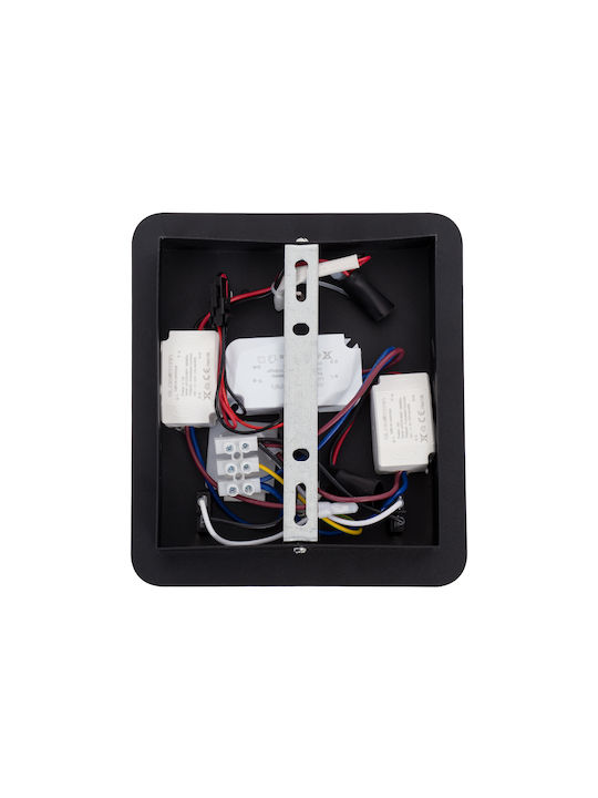 GloboStar Ibis Modern Lamp Wall with Integrated LED and Natural White Light Black 10x18cm