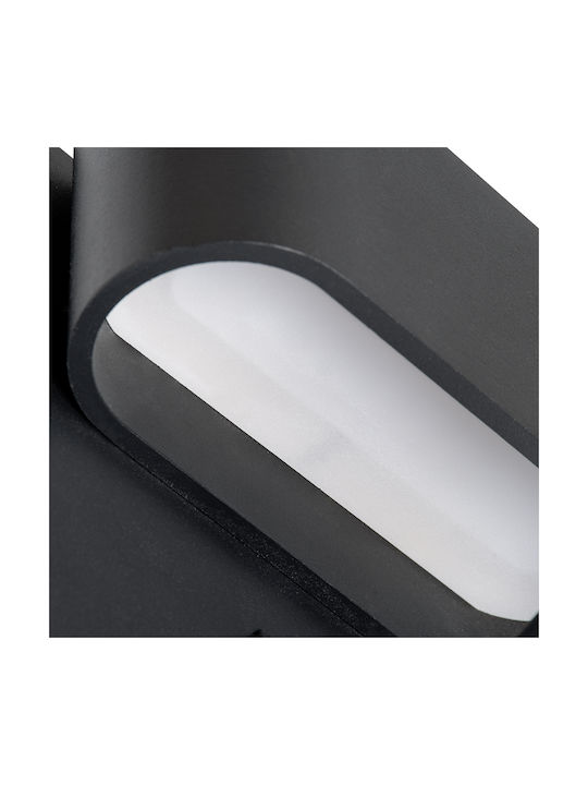 GloboStar Ibis Modern Lamp Wall with Integrated LED and Natural White Light Black 10x18cm