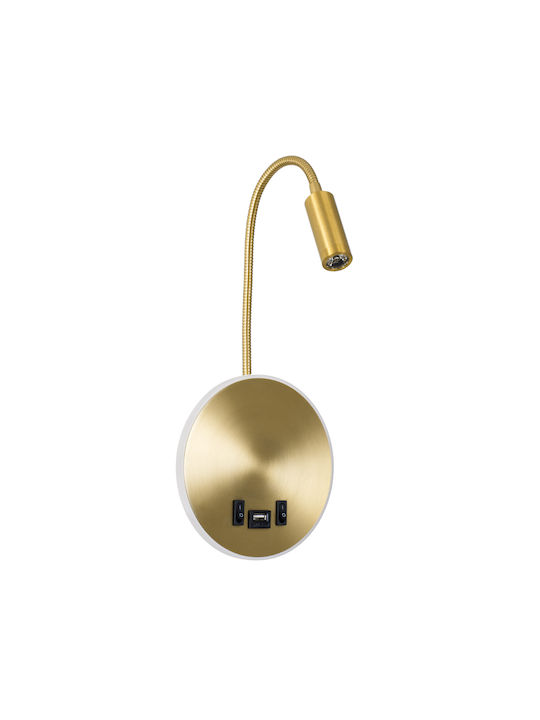 GloboStar Goose Single LED Natural White Spot in Gold Color