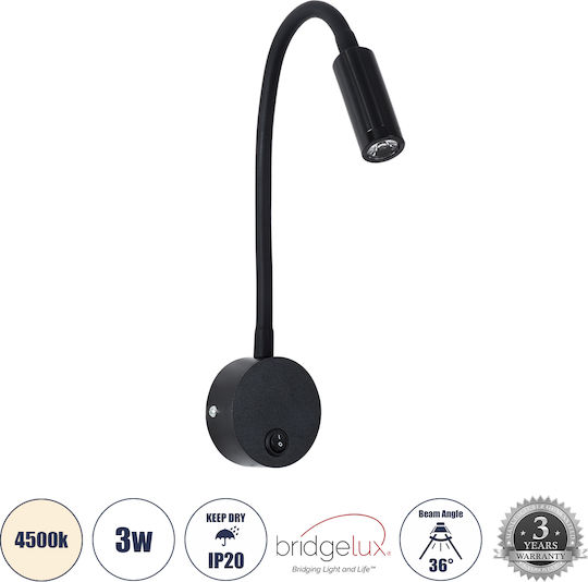 GloboStar Goose Single LED Natural White Spot in Black Color