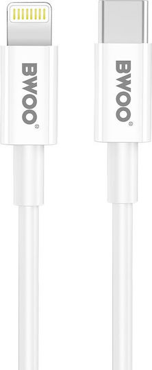 BWOO Ladegerät mit USB-C Anschluss und Kabel USB-C - Lightning 20W Stromlieferung Weißs (CDA159)