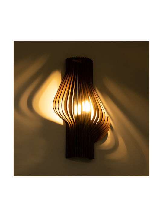 GloboStar Mihiro Vintage Leuchte Wand mit Fassung E27 Braun 13x40cm