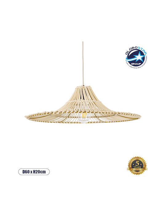 GloboStar Palermo Deckenleuchte Beiges Boho Raster mit Lampenbirnensockel E27 60x60x20cm