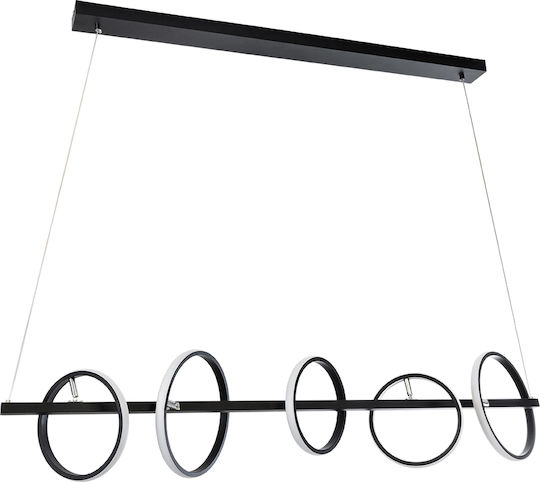 GloboStar Circolare Hängelampe Schwarz 120x25x25cm.