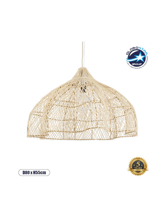 GloboStar Adeje Deckenleuchte Beiges Boho Raster mit Lampenbirnensockel E27 80x80x55cm