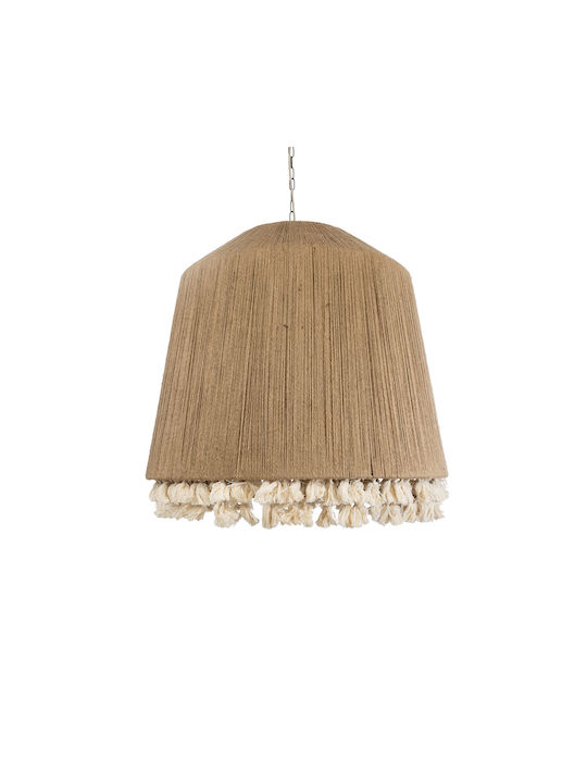 GloboStar Puertorico Ceiling Light Beige Boho with Rope for E27 Socket 80x80x80cm