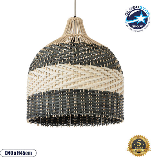 GloboStar Barbados Ceiling Light Beige Boho Grid with E27 Socket 40x40x45cm