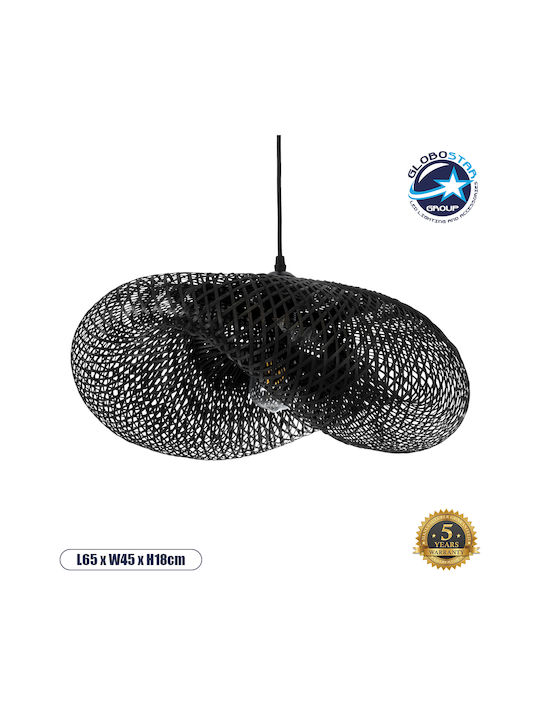 GloboStar Mexico Pendant Light Black Boho Grid with Socket E27 65x45cm