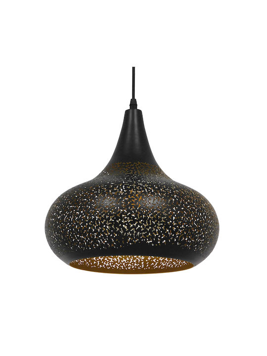 GloboStar Janis Black Bell Pendant Ceiling Light with E27 Socket 30x30x30cm