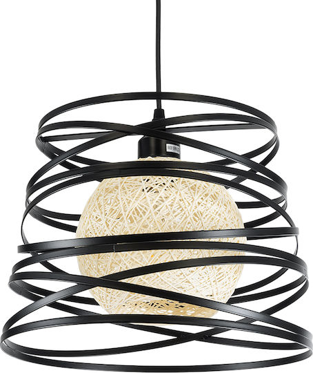 GloboStar Carter Pendant Light Black Grid with Socket E27 32x33x25cm