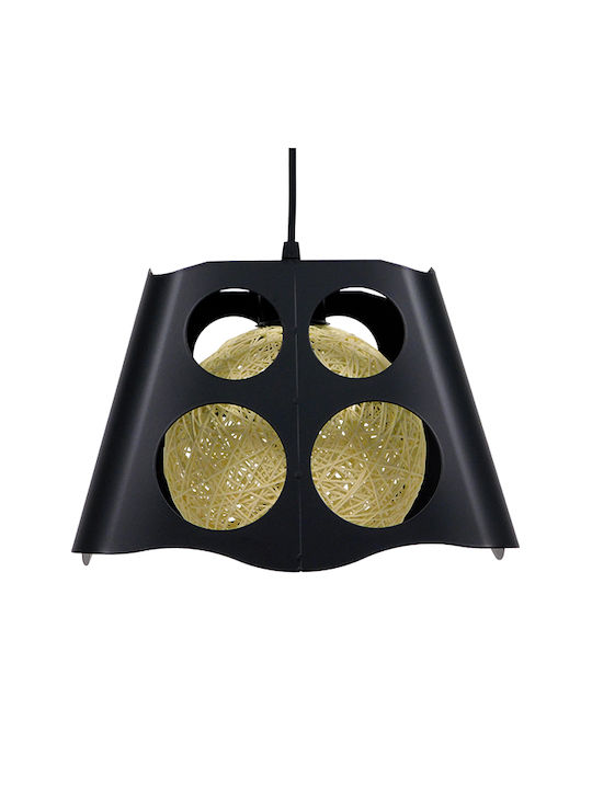 GloboStar Carter Pendant Light Black with Socket E27 28x28x22cm