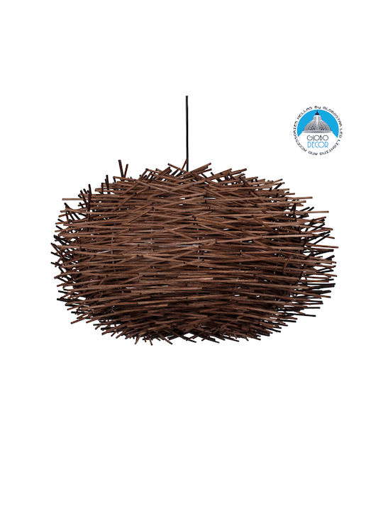 GloboStar Minorca Κρεμαστό Φωτιστικό Καφέ LED Boho Καμπάνα 60εκ.