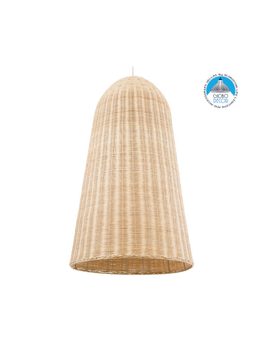 GloboStar Farol Κρεμαστό Φωτιστικό Μπεζ LED Boho Πλέγμα 60εκ.