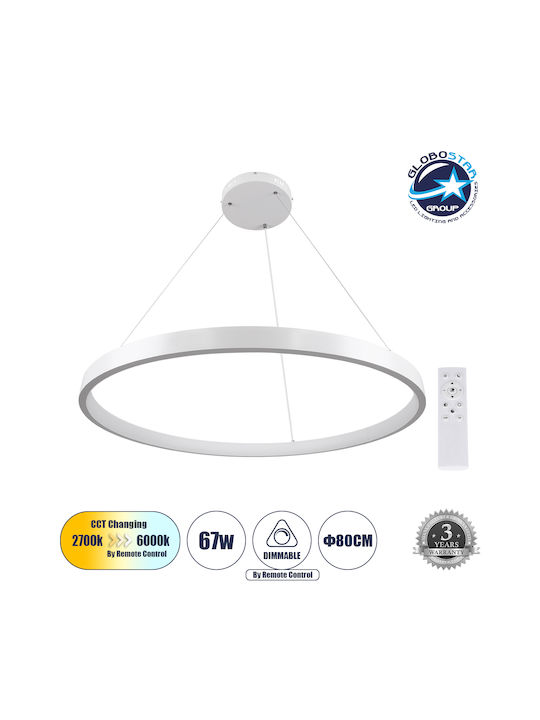 GloboStar Nemesis Κρεμαστό Φωτιστικό Λευκό LED 86x86εκ.