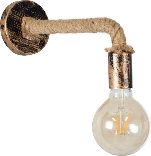GloboStar Cenadel Vintage Leuchte Wand mit Fassung E27 Braun 10x15cm