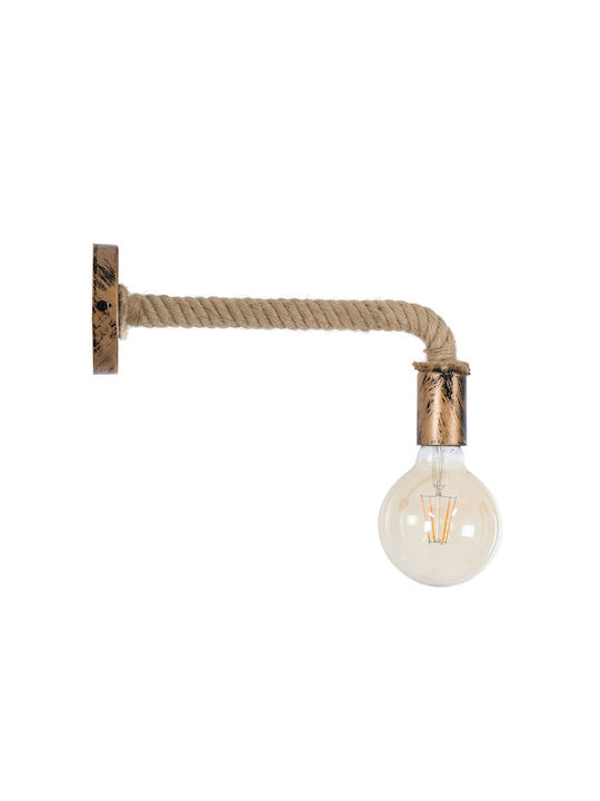 GloboStar Cenadel Vintage Leuchte Wand mit Fassung E27 Braun 10x15cm