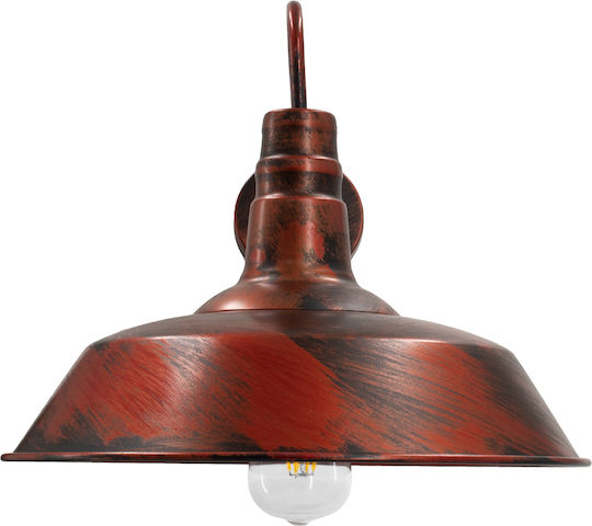 GloboStar Industrielle Wandleuchte mit E27-Fassung Braun 35x40x32 cm