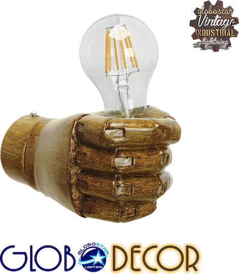 GloboStar Fist Modern Lamp Wall with Socket E27 Brown 10x15x10cm