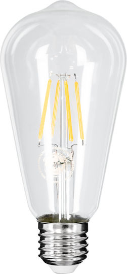 GloboStar Edison Retro LED Bulb 4W 140mm for Socket E27 and Shape ST64 Warm White 440lm Dimmable