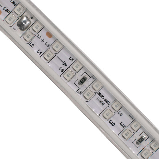GloboStar Αδιάβροχη Ταινία LED 220V Πράσινο Φως 1m Τύπου SMD2835