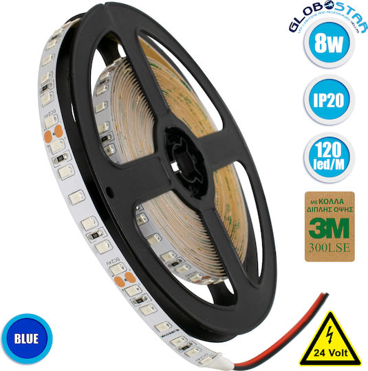 GloboStar LED-Streifen 24V Blau Licht 5m Typ SMD2835