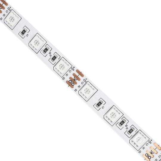 GloboStar Αδιάβροχη Ταινία LED 12V RGB Φως 5m Τύπου SMD5050 με Τροφοδοτικό & Τηλεχειριστήριο