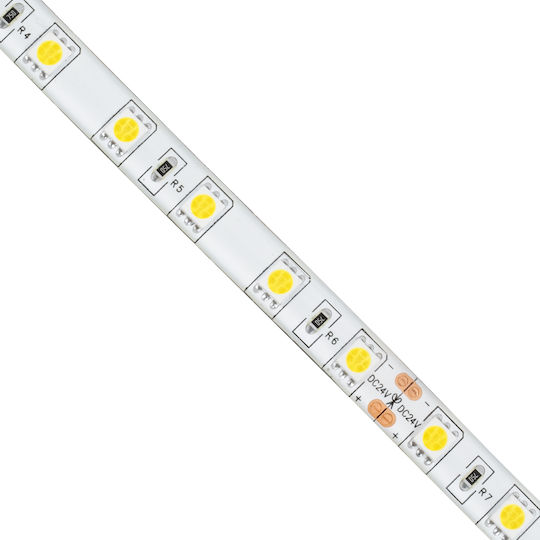 GloboStar Waterproof LED Strip 24V Cold White Light 5m Type SMD5050