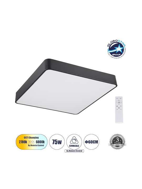 GloboStar Kamala Deckenleuchte 60cm Schwarz mit Integrierter LED und Fernbedienung