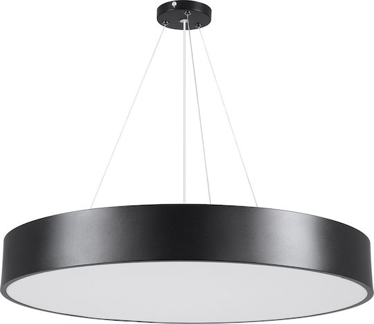 GloboStar Burton 61202-S Deckenleuchte 60cm Schwarz mit Integrierter LED und Fernbedienung