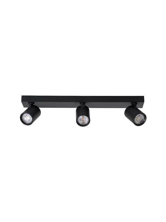 GloboStar Leonardo Triple LED Natural White Spot in Black Color