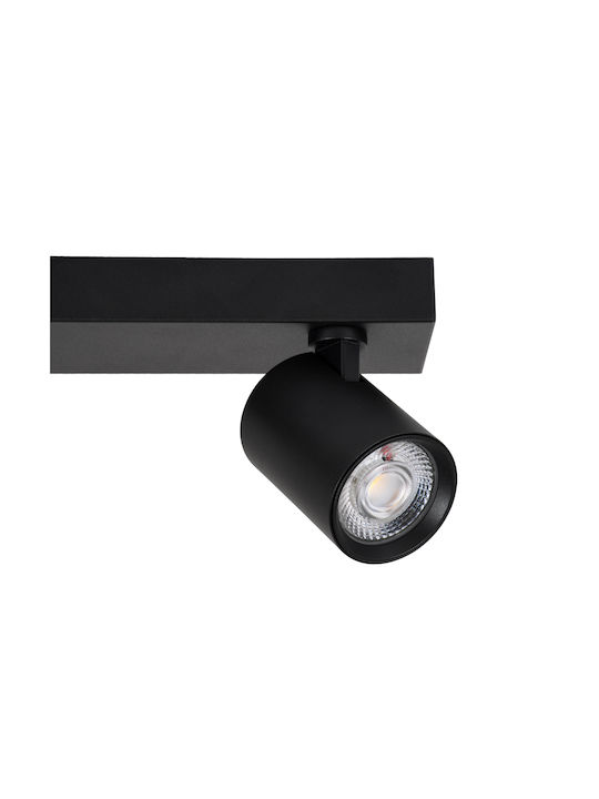 GloboStar Leonardo Triple LED Natural White Spot in Black Color