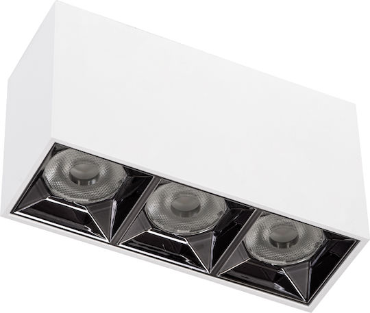 GloboStar Luminar Superior Dreifach LED Warmes Weiß Spot in Weiß Farbe