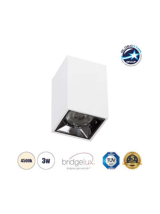 GloboStar Luminar Superior Μονό LED Σποτ σε Λευκό Χρώμα