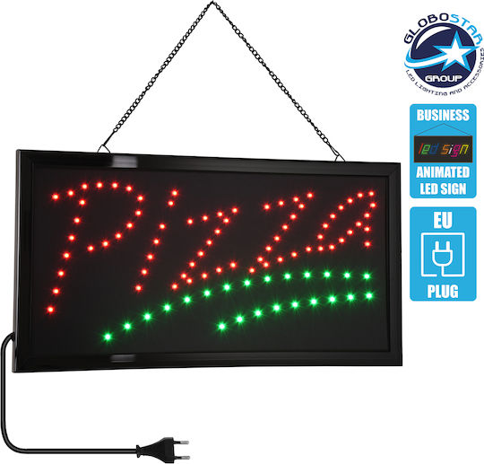 GloboStar Motion LED Sign One - Sided 48x25cm Red / Green