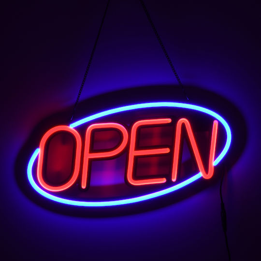 GloboStar Rolling LED Sign One - Sided 47.5x25cm Red / Blue
