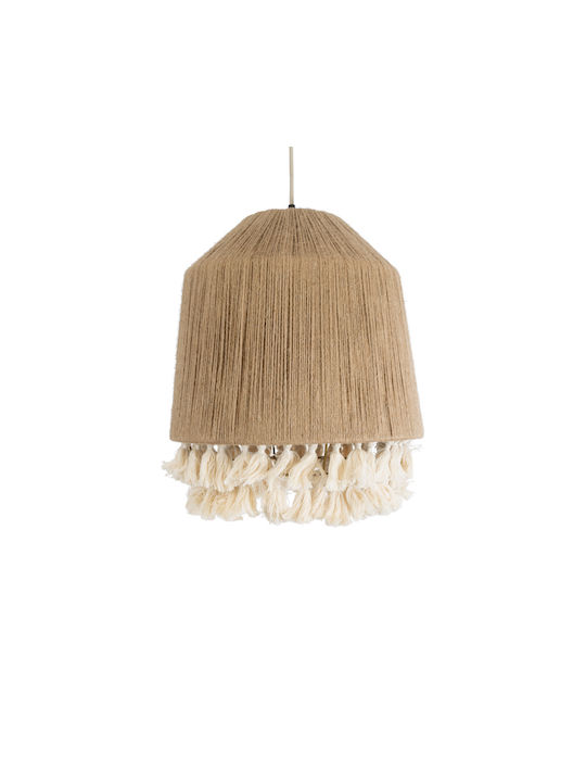 GloboStar Huan Ceiling Light Beige Boho Grid with E27 Socket 40x40x45cm
