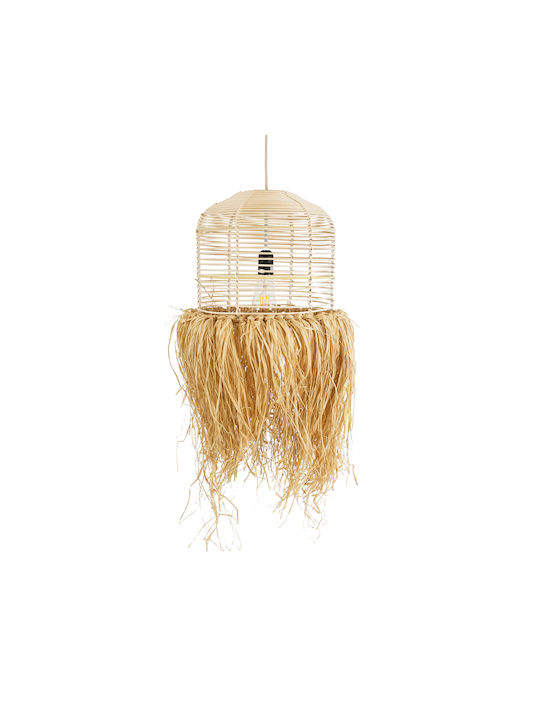 GloboStar Basseterre Deckenleuchte Beiges Boho Raster mit Lampenbirnensockel E27 35x35x60cm