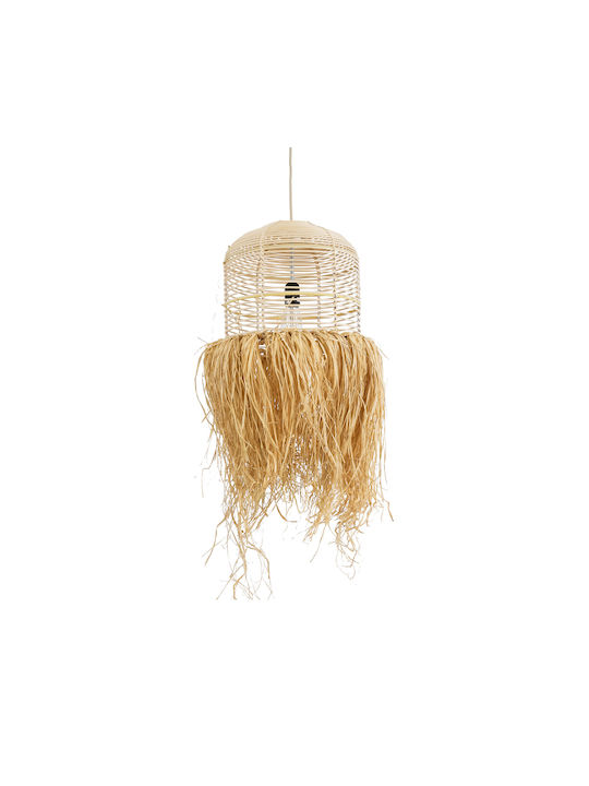 GloboStar Basseterre Deckenleuchte Beiges Boho Raster mit Lampenbirnensockel E27 35x35x60cm
