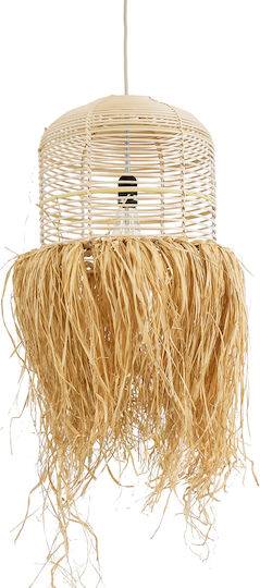 GloboStar Basseterre Ceiling Light Beige Boho Grid with E27 Socket 35x35x60cm
