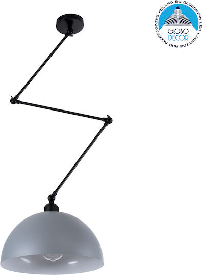 GloboStar Lotus Grey Bell Pendant Ceiling Light with E27 Socket 30x21x21cm