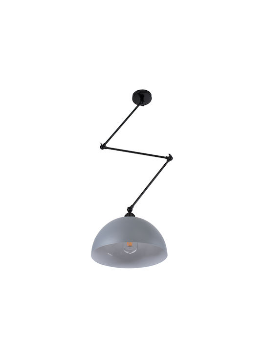 GloboStar Lotus Hängelampe Gray Glocke mit Fassung E27 30x21cm.